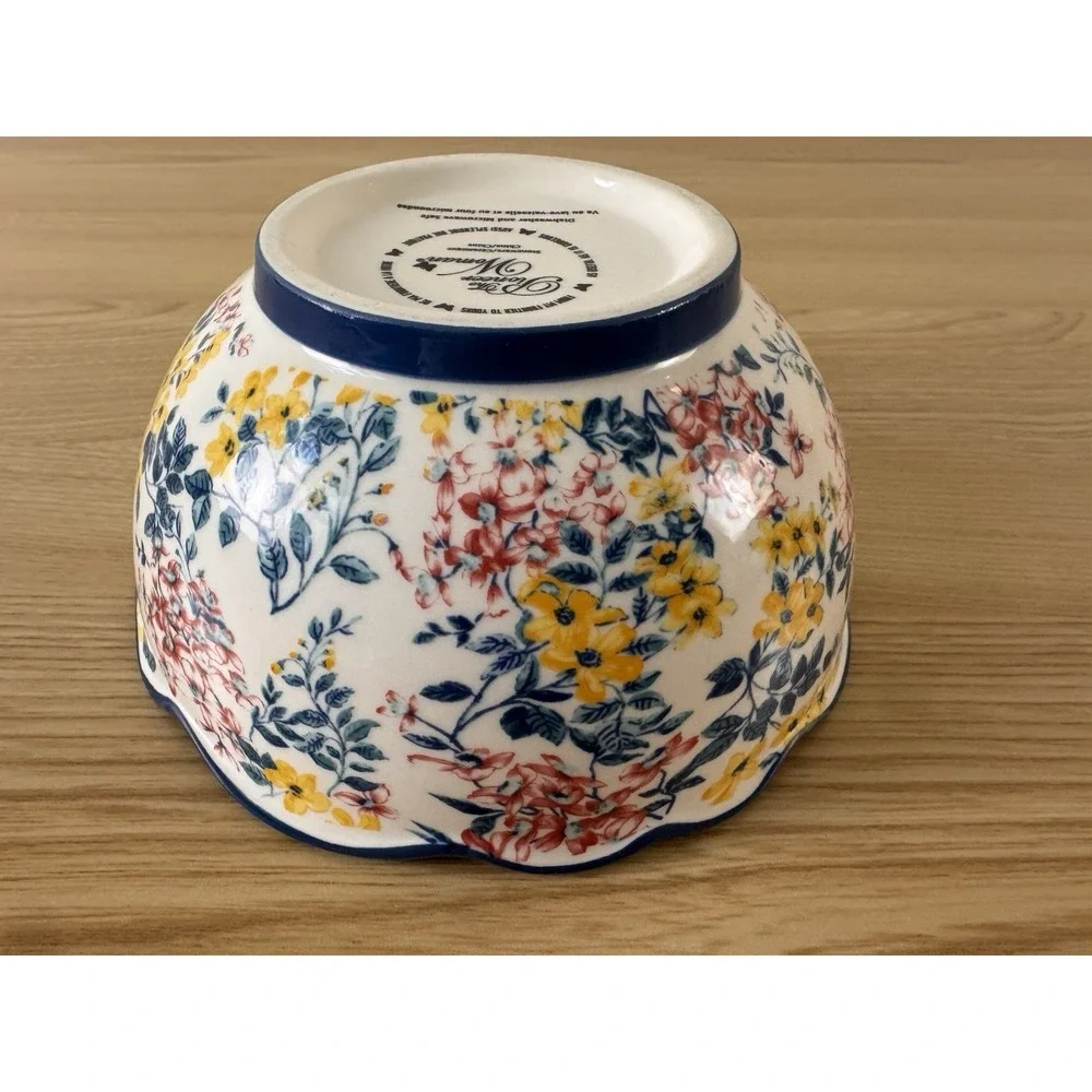 Pioneer Woman Heritage Floral Scalloped Cereal Bowl Blue Replacement Discontinue